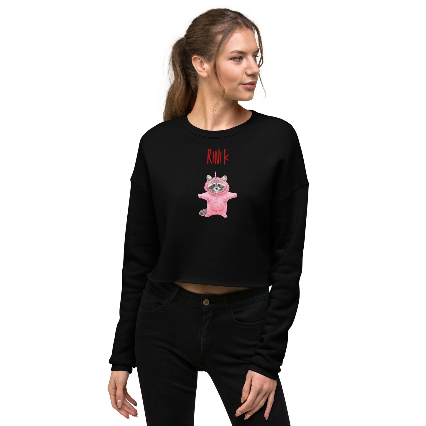 Rini K Raccoon Crop Sweatshirt