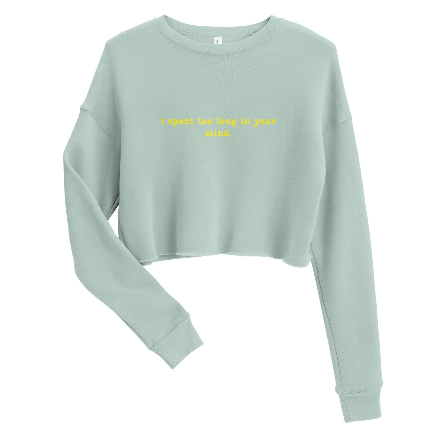 "I spent too long in your mind" Cropped Sweatshirt